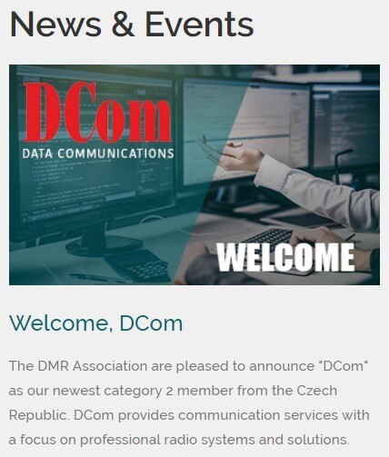 DCom became the first member of the DMR Association from the Czech Republic