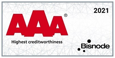 Certifikát AAA potvrzení nejvyšší důvěryhodnosti pro firmu DCom, spol. s r.o.